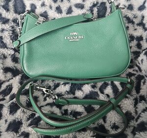 Coach Shamrock Green Pebbled Leather Teri Bag - Purse